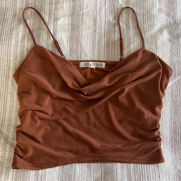 Lola Grace Tops - Scoop Neck Crop Top, size S